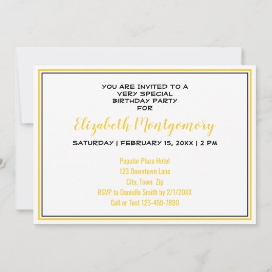 50と素晴らしい誕生日ヴィンテージガーリー花 招待状 (裏面)