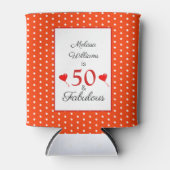 50と素晴らしい誕生日写真50thパーティーオレンジWH 缶クーラー (正面)