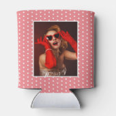 50と素晴らしい誕生日写真50thパーティーピンクホワイト 缶クーラー (裏面)