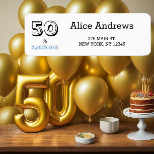50と素晴らしい誕生日差出人住所ラベル ラベル