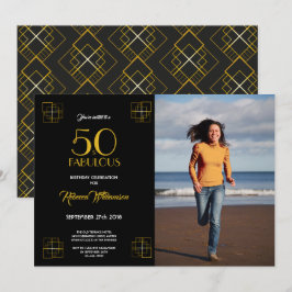 50と素晴らしい誕生日招待状アールデコスタイル 招待状