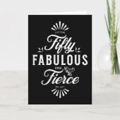 50と素晴らしい誕生日白黒の恐竜 カード (正面)