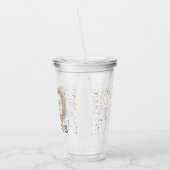 50と素晴らしい誕生日紙吹雪ピンクタイポグラフィ アクリルタンブラー (左)