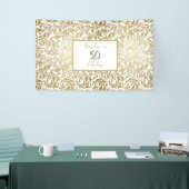 50と素晴らしい誕生日装飾フローラ金ゴールド 横断幕 (トレードショー)