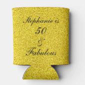 50と素晴らしい誕生日金ゴールドブラックグリッタープレゼント 缶クーラー (裏面)