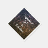 50と素晴らしい誕生日金ゴールドブラックグリッター クール スタンダードカクテルナプキン (角)