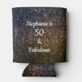 50と素晴らしい誕生日金ゴールドブラックグリッター クール 缶クーラー (裏面)