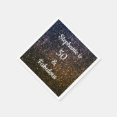 50と素晴らしい誕生日金ゴールドブラックグリッター グラデーション スタンダードカクテルナプキン (角)