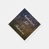 50と素晴らしい誕生日金ゴールドブラックゴールデングリッター スタンダードカクテルナプキン (角)