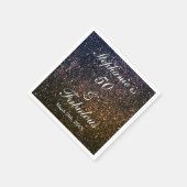 50と素晴らしい誕生日金ゴールドブラックゴールデングリッター スタンダードカクテルナプキン (角)