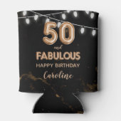 50と素晴らしい誕生日金ゴールドブラックバルーンライト 缶クーラー (裏面)