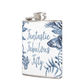 50と素晴らしい誕生日50番目のお祝い フラスク (左)