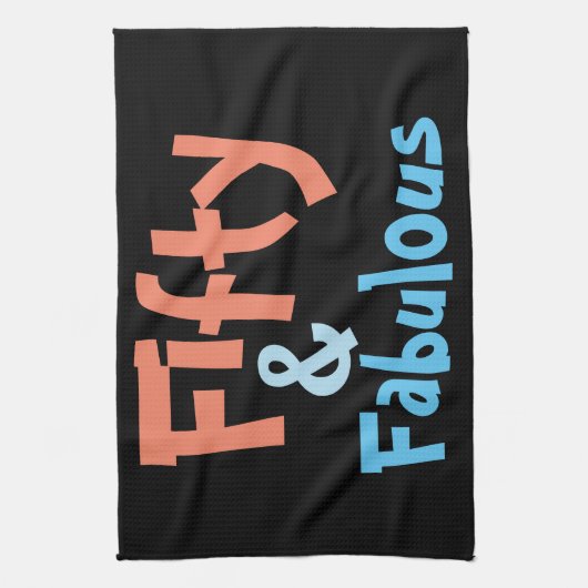 50と素晴らしい誕生日 キッチンタオル (縦)