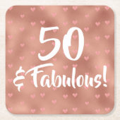50と素晴らしい誕生日 スクエアペーパーコースター (正面)