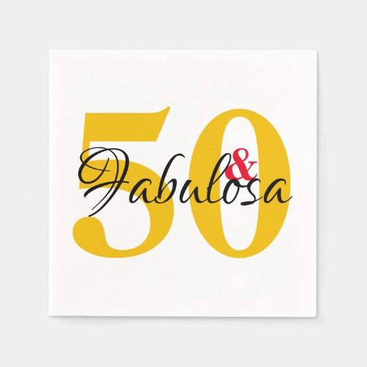 50と素晴らしい誕生日 スペインの スタンダードカクテルナプキン (正面)