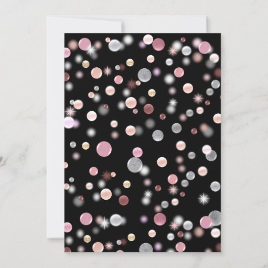 50と素晴らしい誕生日、ピンクのグリッター50th 招待状 (裏面)