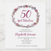 50と素晴らしい誕生日 ワインラベル (シングルラベル)