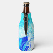 50と素晴らしい誕生日Geode Agate青いパターン ボトルクーラー (ボトル裏面)