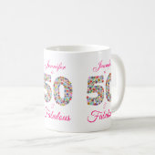 50と素晴らしい誕生祝いマグ コーヒーマグカップ (正面右)
