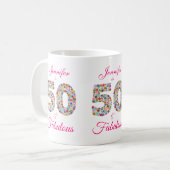 50と素晴らしい誕生祝いマグ コーヒーマグカップ (正面左)
