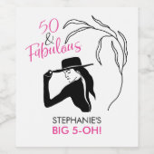 50と素晴らしい誕生祝い ワインラベル (シングルラベル)