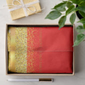 50と素晴らしい赤い金ゴールド エレガント 薄葉紙 (ギフト)