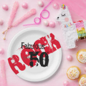 50と素晴らしい赤い黒い岩の雛 ペーパープレート (パーティー)