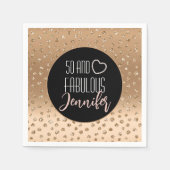 50と素晴らしい赤面シンプル金ゴールド50誕生日 スタンダードカクテルナプキン (正面)