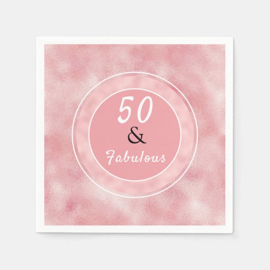 50と素晴らしい赤面ピンクエレガントタイポグラフィ スタンダードカクテルナプキン (正面)