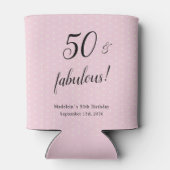 50と素晴らしい赤面ピンクブラック50誕生日 缶クーラー (裏面)