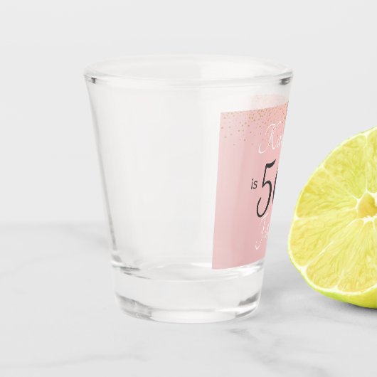 50と素晴らしい赤面ピンク金ゴールド50th Birthda Sh ショットグラス (左)