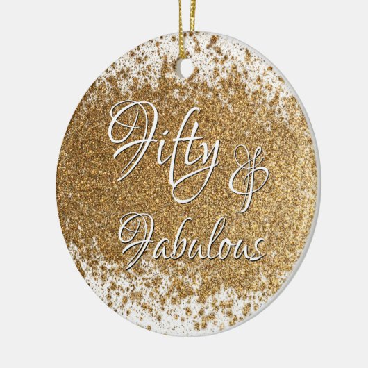 50と素晴らしい超スプラッタフェイクゴールドフォイル セラミックオーナメント (左)