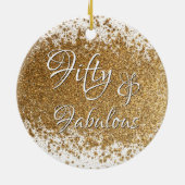 50と素晴らしい超スプラッタフェイクゴールドフォイル セラミックオーナメント (裏面)
