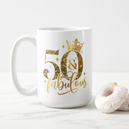 50と素晴らしい金ゴールドきらめく誕生日 コーヒーマグカップ