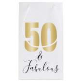 50と素晴らしい金ゴールドとブラック スモールペーパーバッグ (裏面)