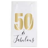 50と素晴らしい金ゴールドとブラック スモールペーパーバッグ (正面)