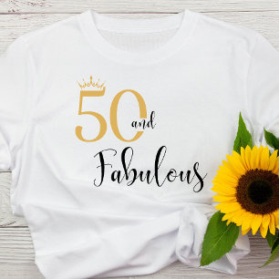 50と素晴らしい金ゴールドとブラックTシャツ Tシャツ