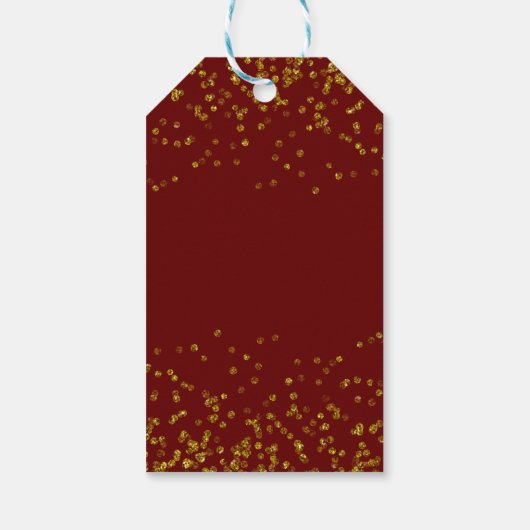 50と素晴らしい金ゴールドとブルゴーニュの輝き ギフトタグ (裏面)