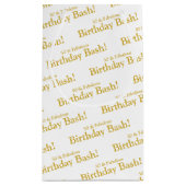 50と素晴らしい金ゴールドのカスタマイズ可能抱き枕 スモールペーパーバッグ (裏面)