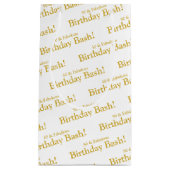 50と素晴らしい金ゴールドのカスタマイズ可能抱き枕 スモールペーパーバッグ (正面)