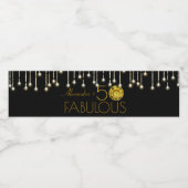 50と素晴らしい金ゴールドのブラックイエローサボテンの花 ペットボトルラベル (シングルラベル)