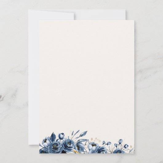 50と素晴らしい金ゴールドアーチフローラ50誕生日 招待状 (裏面)