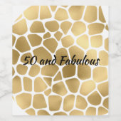 50と素晴らしい金ゴールドキリンプリント抽象芸術 ワインラベル (シングルラベル)