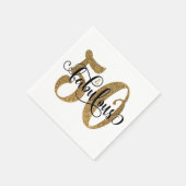 50と素晴らしい金ゴールドグリッタータイポグラフィ誕生日2 スタンダードカクテルナプキン (角)