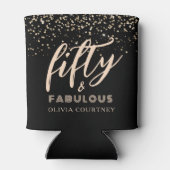 50と素晴らしい金ゴールドグリッターブラック誕生日 缶クーラー (裏面)