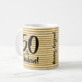 50と素晴らしい金ゴールドグリッターマグ コーヒーマグカップ (正面左)
