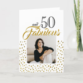 50と素晴らしい金ゴールドグリッター写真50誕生日 シーズンカード