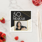 50と素晴らしい金ゴールドグリッター写真50誕生日 スタンダードカクテルナプキン (インサイチュ)