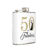 50と素晴らしい金ゴールドグリッター誕生日ギフト フラスク (右)