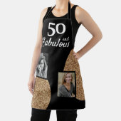 50と素晴らしい金ゴールドグリッター2写真50誕生日 エプロン (インサイチュ)